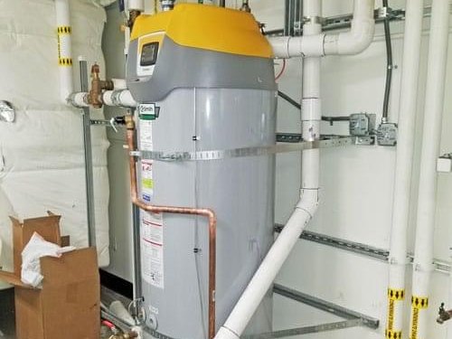Commercial water heater installation