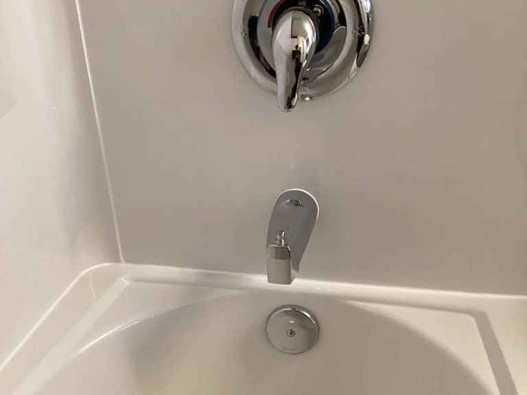 New shower valve and tub spout installed by Hack's