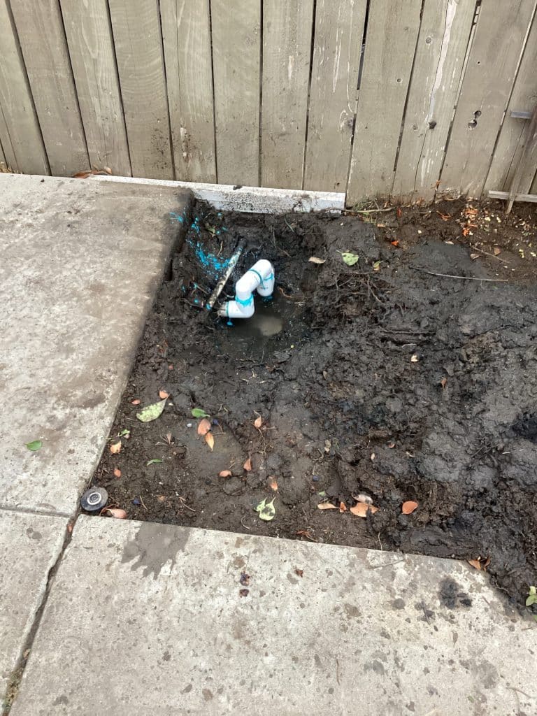 PVC Pipe Repair in Carlsbad, photographed on site by the technician